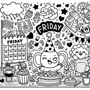 happy friday coloring pages