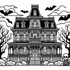 haunted mansion coloring pages