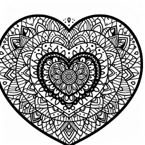 heart mandala coloring pages