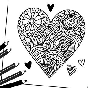 heart shape coloring pages