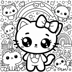 hello kitty and friends printable coloring pages