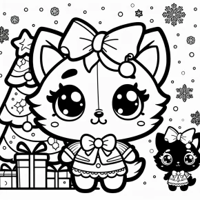 hello kitty christmas coloring pages to print