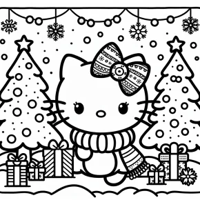 hello kitty coloring pages christmas