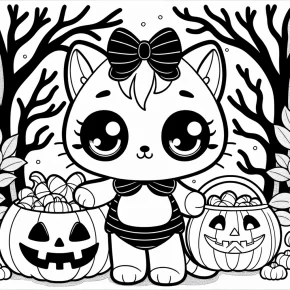 hello kitty halloween coloring pages