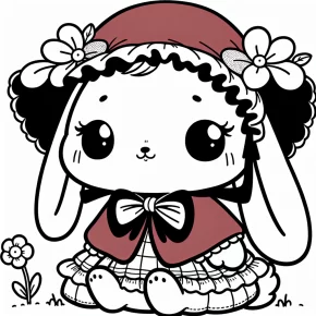 hello kitty my melody coloring pages