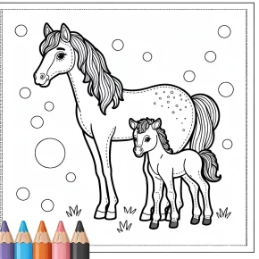 horse and foal coloring pages