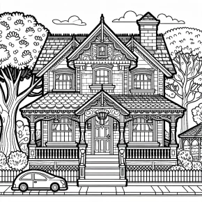 house coloring page