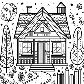 house coloring pages