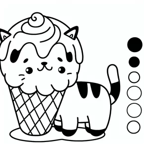 ice cream cat coloring pages