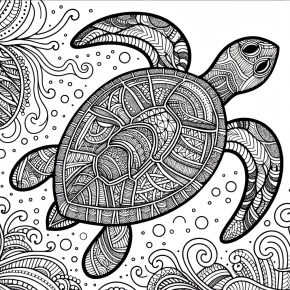 a zentangle inspired sea turtle.