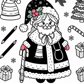 mrs santa claus coloring pages