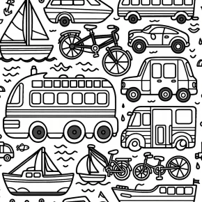 preschool printable transportation coloring pages