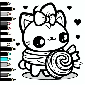 cinnamon roll hello kitty coloring pages