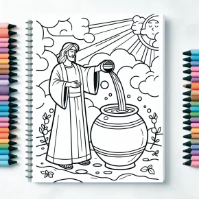 coloring pages jesus turns water into wine