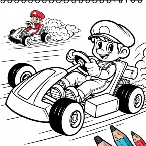 printable mario kart 8 deluxe coloring pages