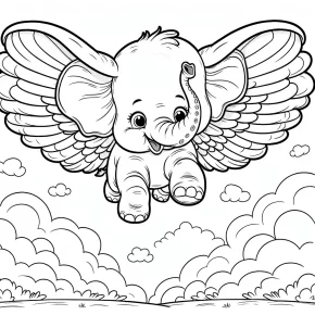 dumbo flying with his big ears.