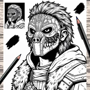 demon slayer coloring pages inosuke