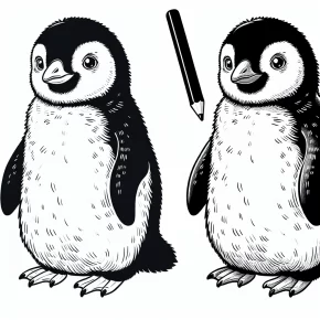 realistic penguin coloring pages