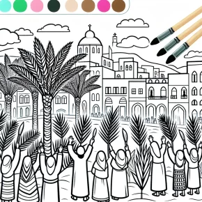 palm sunday free coloring pages