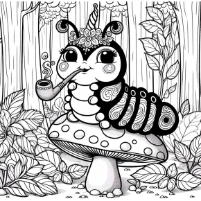 alice in wonderland caterpillar coloring pages