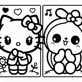 hello kitty cinnamoroll coloring pages