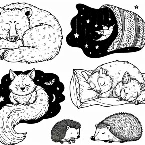 coloring pages of animals that hibernate