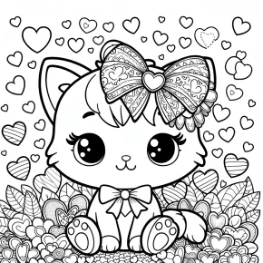 hello kitty coloring pages valentine