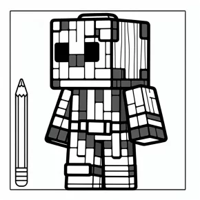 minecraft coloring pages steve