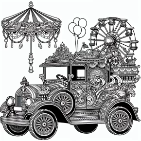 a car with a carnival theme.