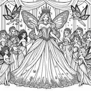 a fairy queen with her court.