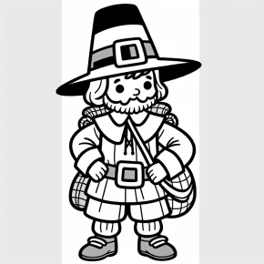 easy pilgrim coloring pages