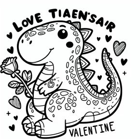 printable dinosaur valentine coloring pages