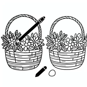 empty easter basket coloring pages