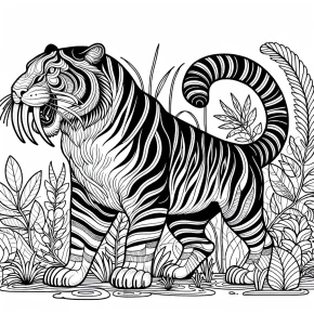 saber tooth cat coloring pages