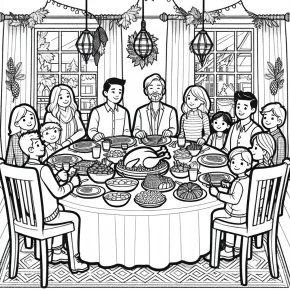 a family around the thanksgiving table.