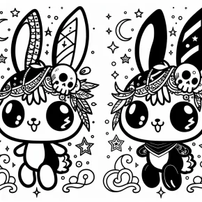 kuromi my melody coloring pages