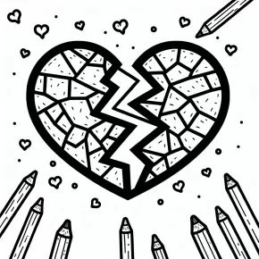 broken heart coloring pages