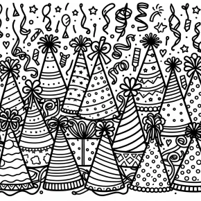 coloring pages of birthday hats