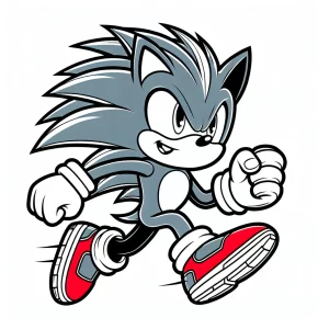 sonic running coloring pages