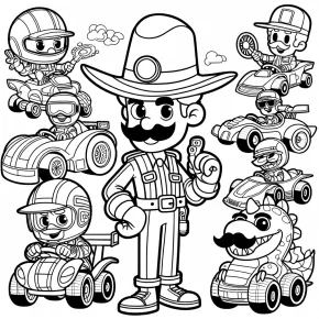 mario kart coloring pages all characters