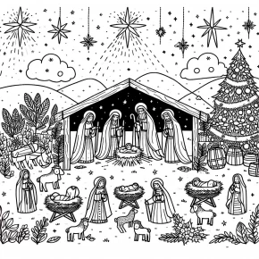 free nativity coloring pages printable