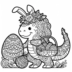 easter dinosaur coloring pages