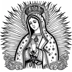 coloring pages of our lady of guadalupe