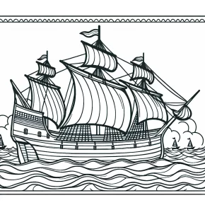 pilgrims mayflower coloring pages