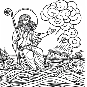 jesus calms the storm coloring pages