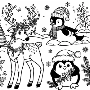 coloring pages christmas animals