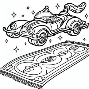 a car with a magic carpet.