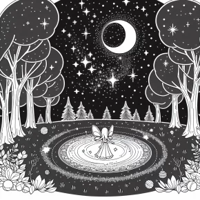 a fairy circle under the stars.