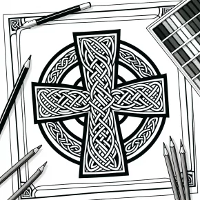 coloring pages celtic cross