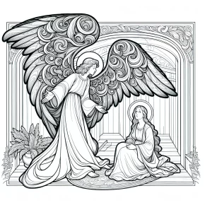 angel gabriel visits mary coloring pages